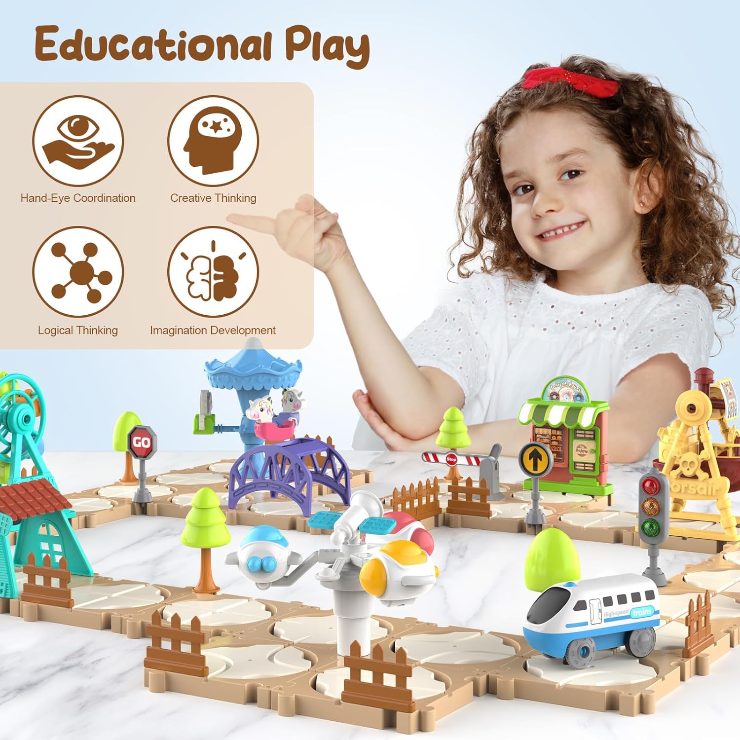 DIY Puzzle Track Car Set Assem - Toy Train Track Set review and price