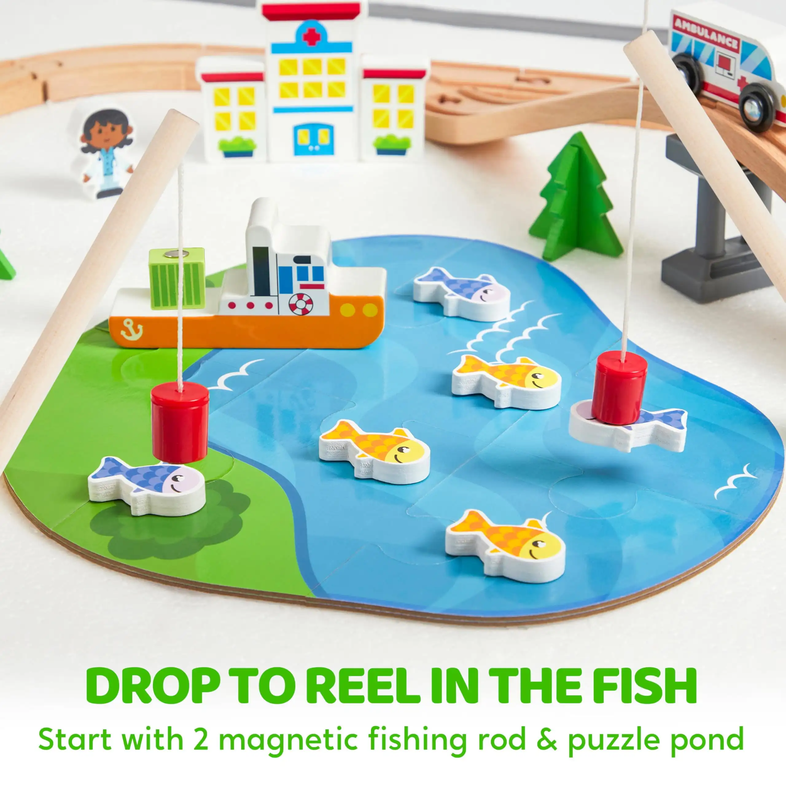 Joyfy 110/60 Pcs Wooden Train  - Toy Train Track Set review and price